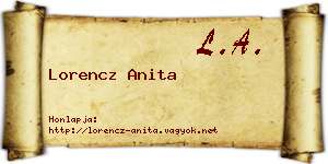 Lorencz Anita névjegykártya